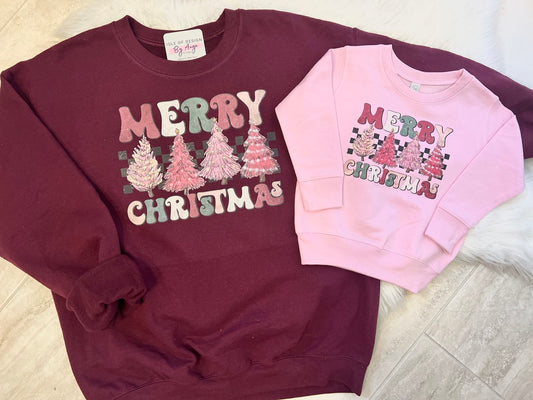 Retro Merry Christmas Toddler Crewneck