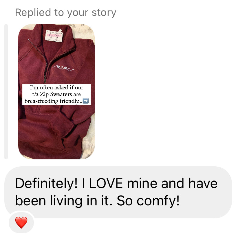 Ladies 1/2 Zip Pullover BLACK (Nursing Friendly)