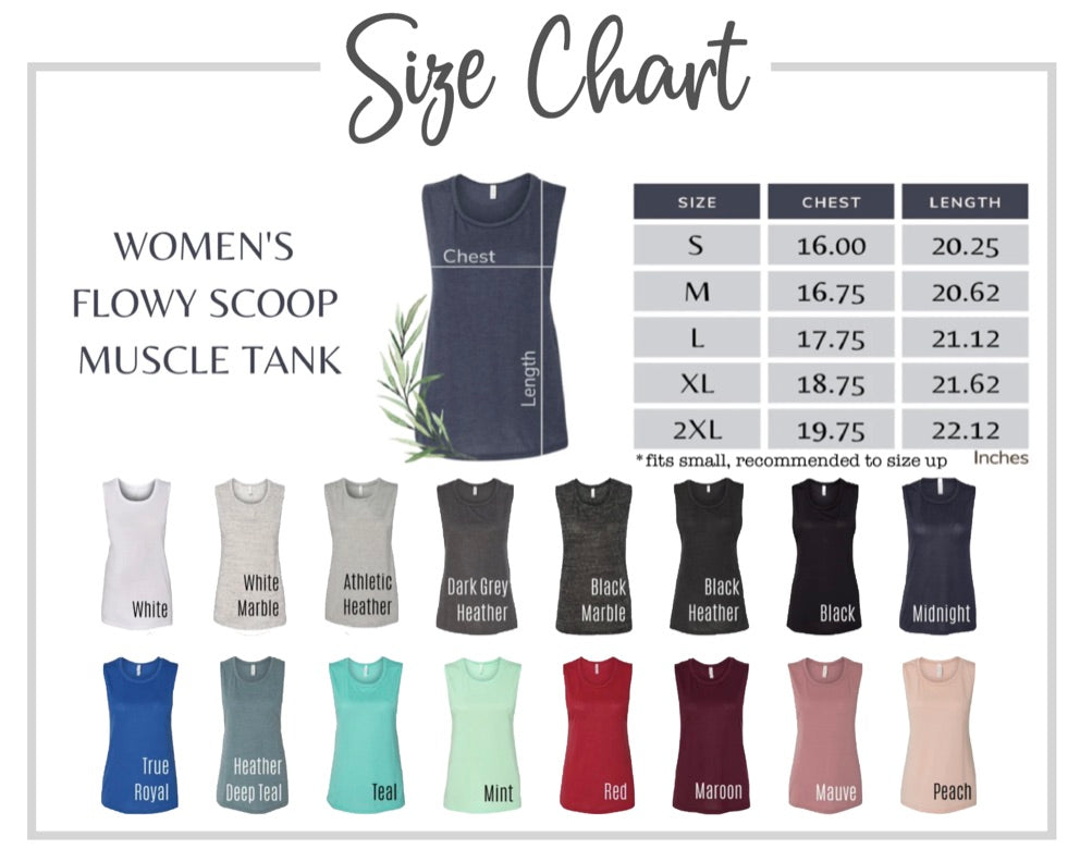 BLANKS SALE: Navy (2XL ONLY) Women's Flowy Muscle Tank