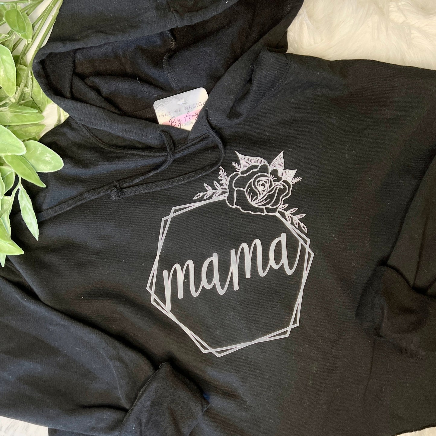 Floral Hex MAMA Crop Hoodie