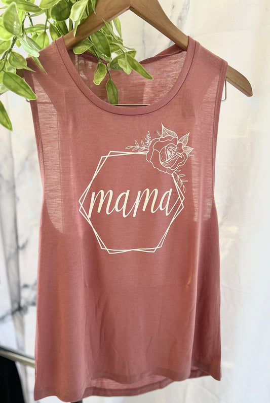 Floral Hex Mama Ladies Tank