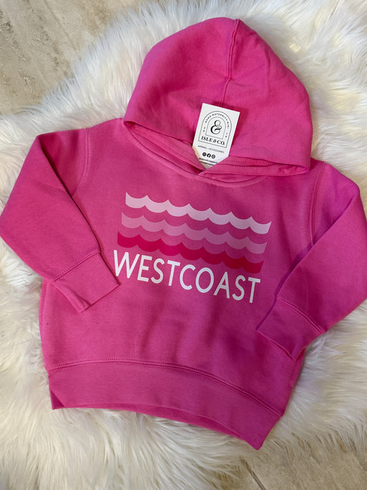 "Westcoast Waves" PINK Toddler Pullover Hoodie
