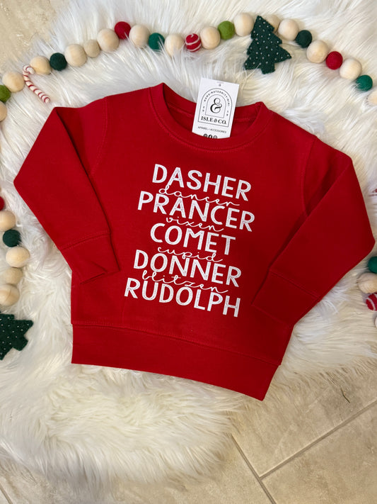 Reindeer Roll Call Toddler Crewneck