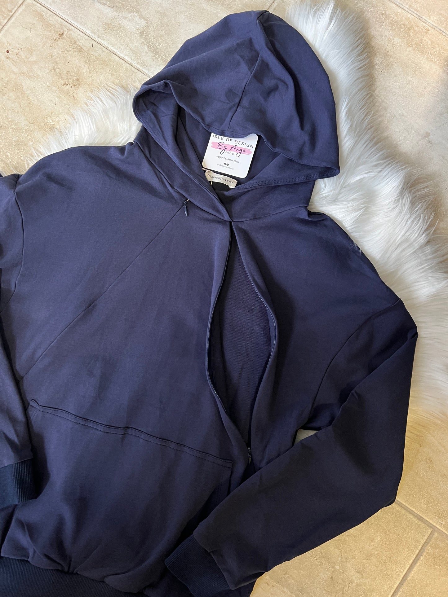 Midnight Navy Maternity-Nursing Hoodie