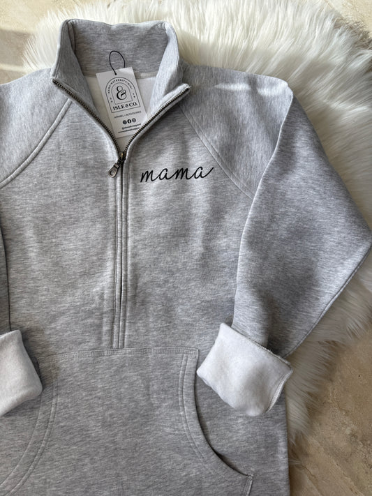 Ladies 1/2 Zip Pullover LIGHT GREY (Nursing Friendly)