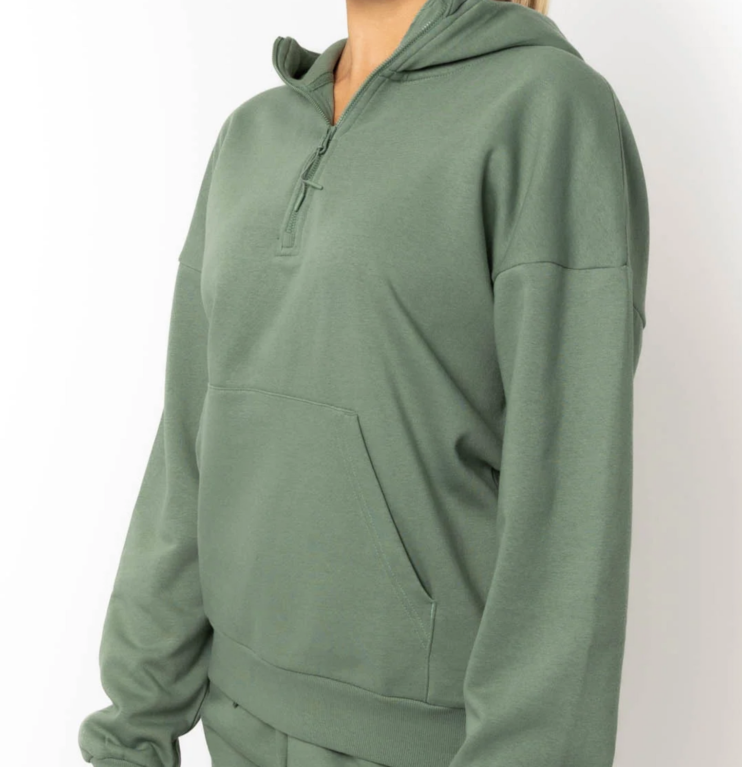 *NEW* PRE-ORDER: Drop Shoulder 1/2 Zip Scuba Hoodie
