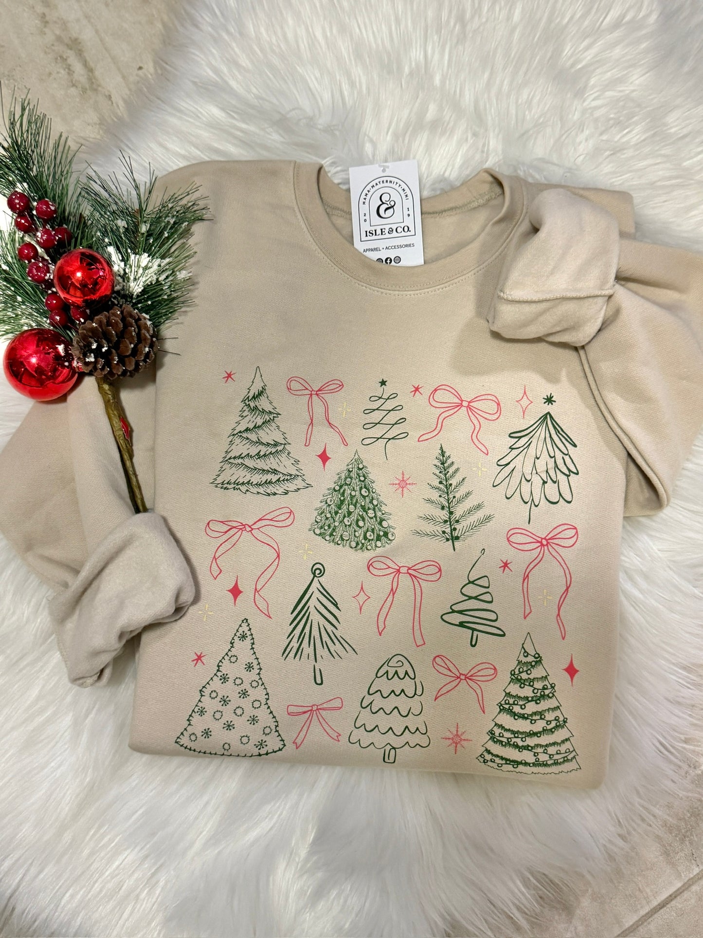 Coquette Bows + Trees Luxe Crewneck