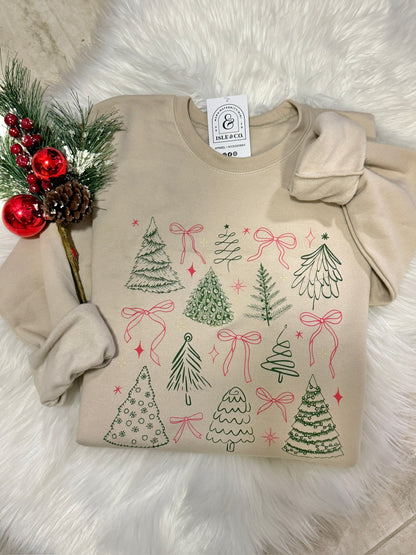 Coquette Bows + Trees Luxe Crewneck