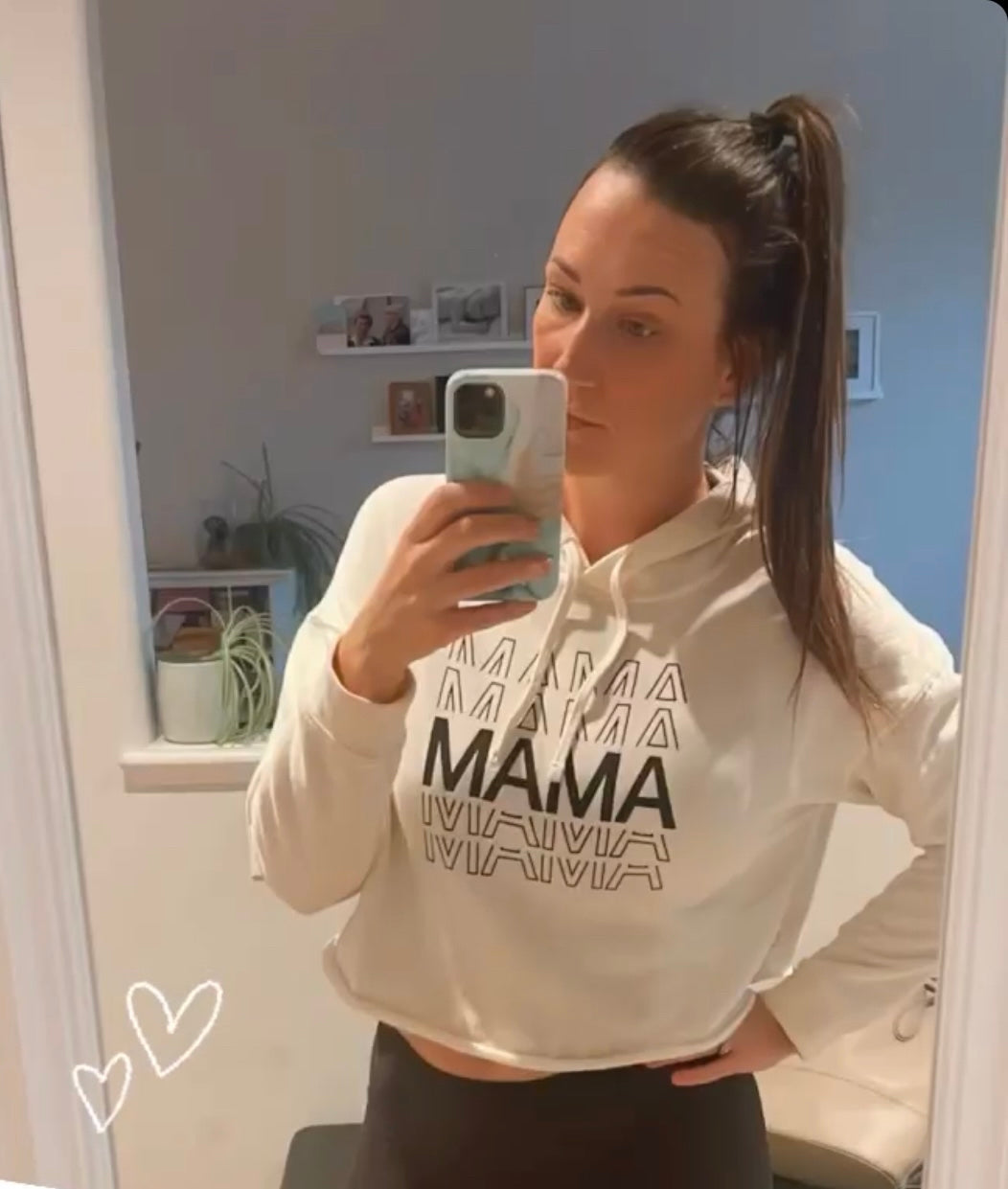 Stacked MAMA Crop Hoodie