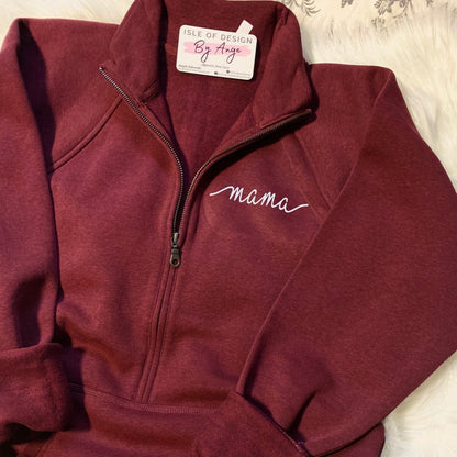 Ladies 1/2 Zip Pullover MAROON - XL ONLY (Nursing Friendly)