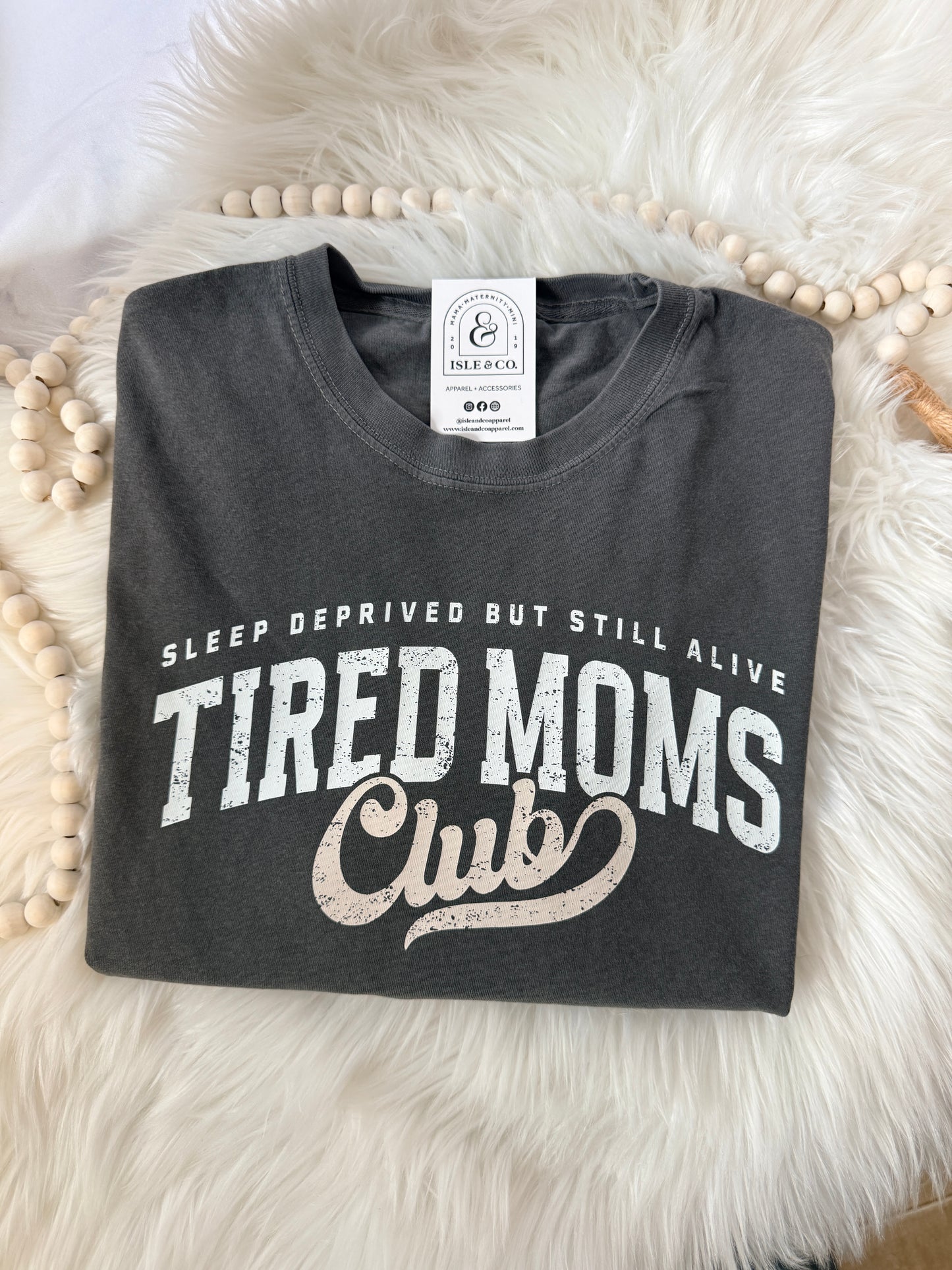 Tired Moms Club Vintage Wash Crop Tee | Pepper