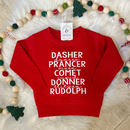 Reindeer Roll Call Toddler Crewneck