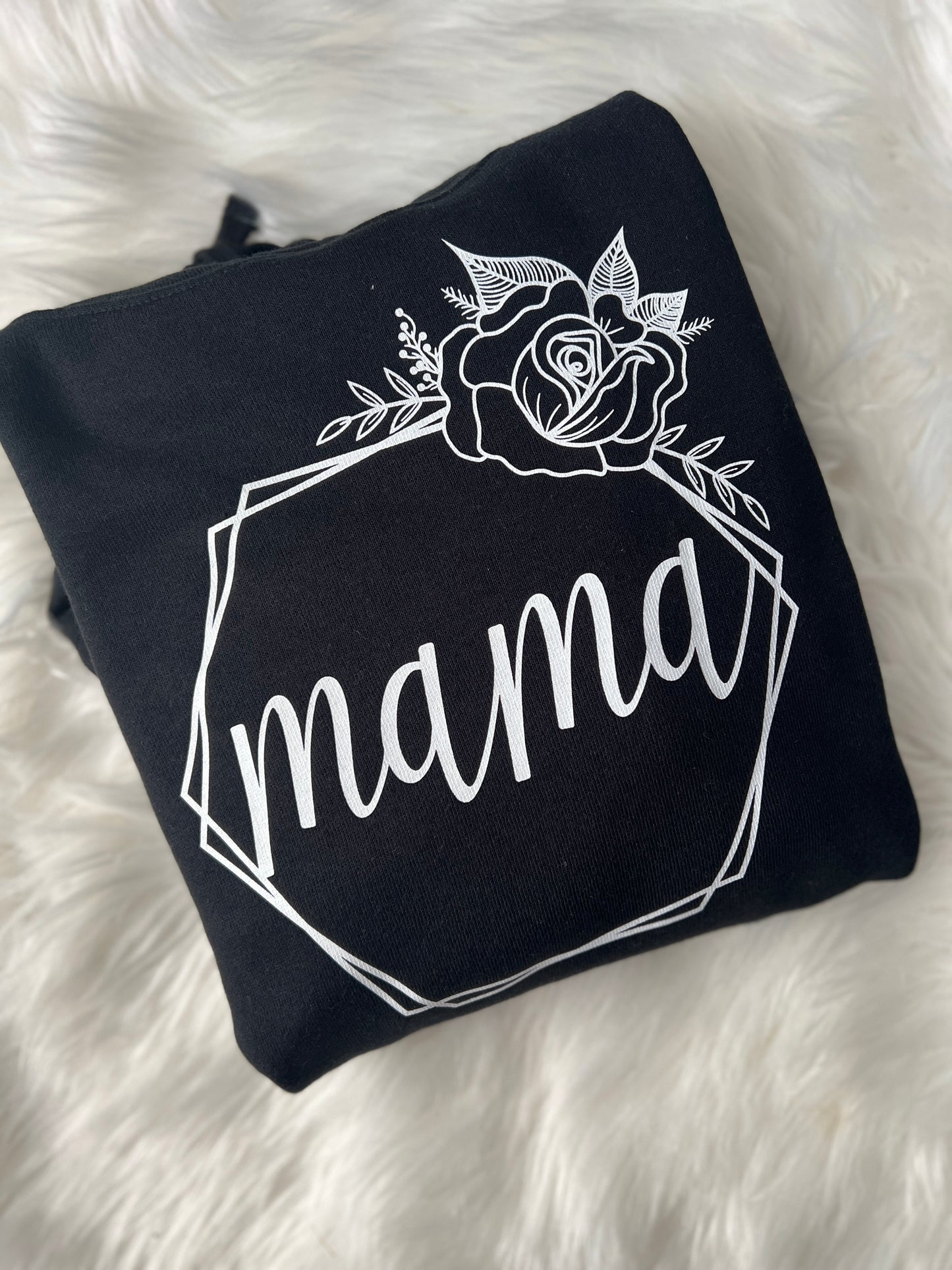 Floral Hex MAMA Crop Hoodie