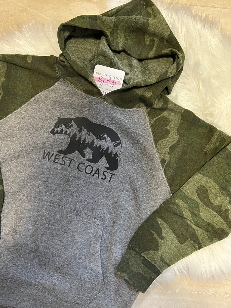 "West Coast Bear" Youth Pullover Hoodie