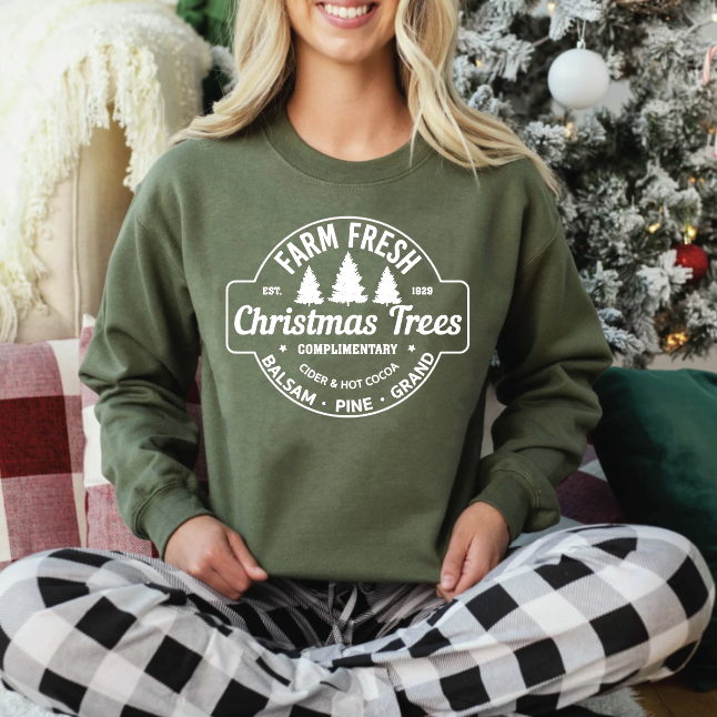 Farm Fresh Christmas Trees Classic Crewneck