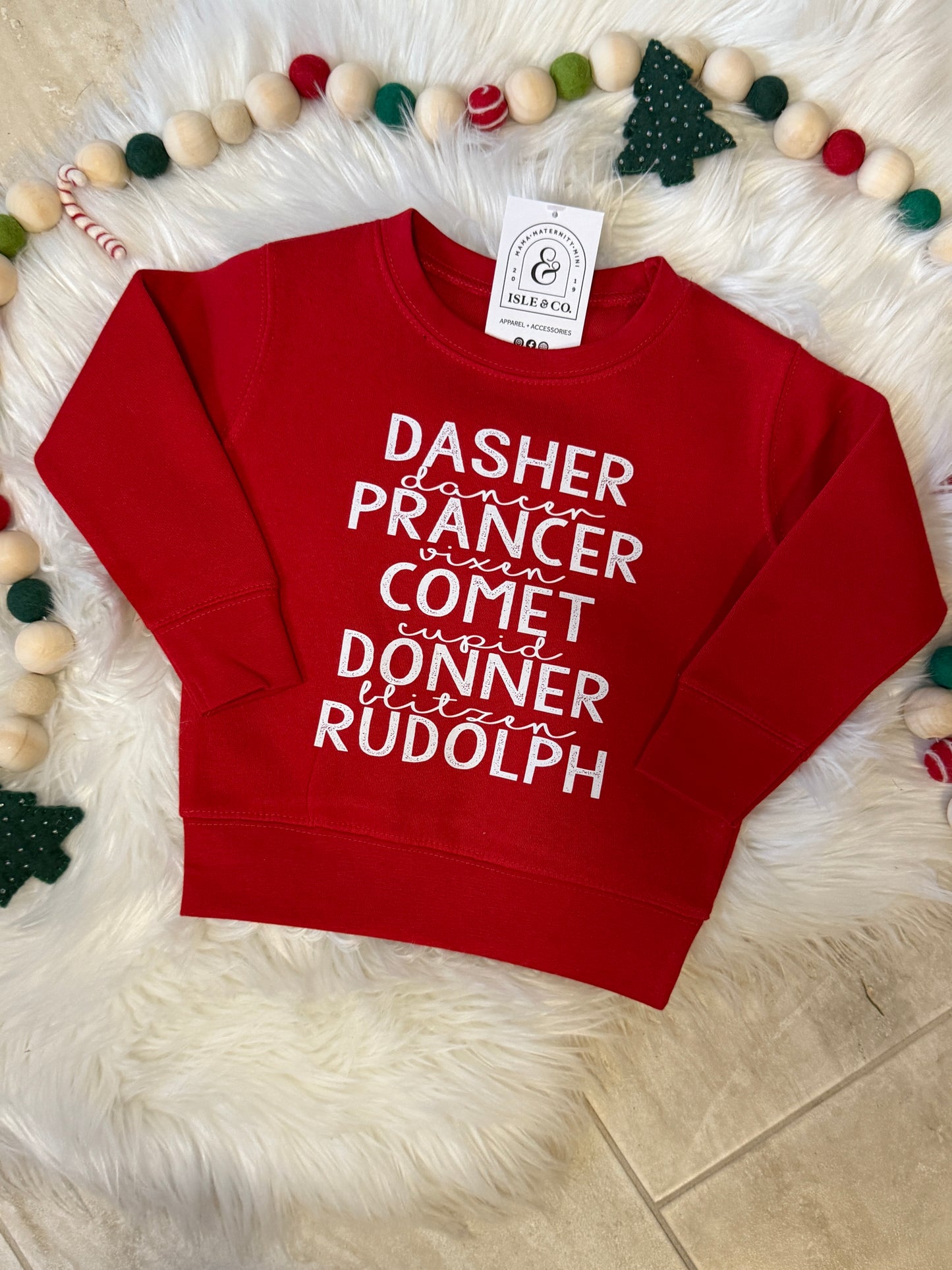 Reindeer Roll Call Toddler Crewneck