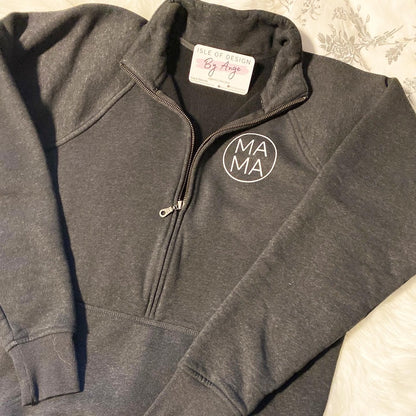 Ladies 1/2 Zip Pullover CHARCOAL - SMALL ONLY (Nursing Friendly)