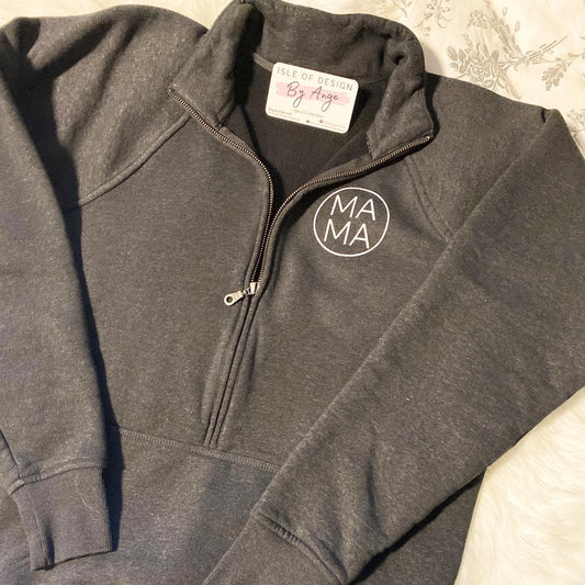 Ladies 1/2 Zip Pullover CHARCOAL - SMALL ONLY (Nursing Friendly)