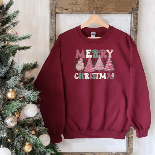 Retro Merry Christmas Classic Crewneck