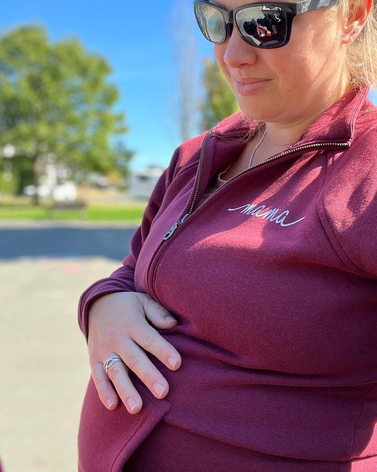 Ladies 1/2 Zip Pullover MAROON - XL ONLY (Nursing Friendly)