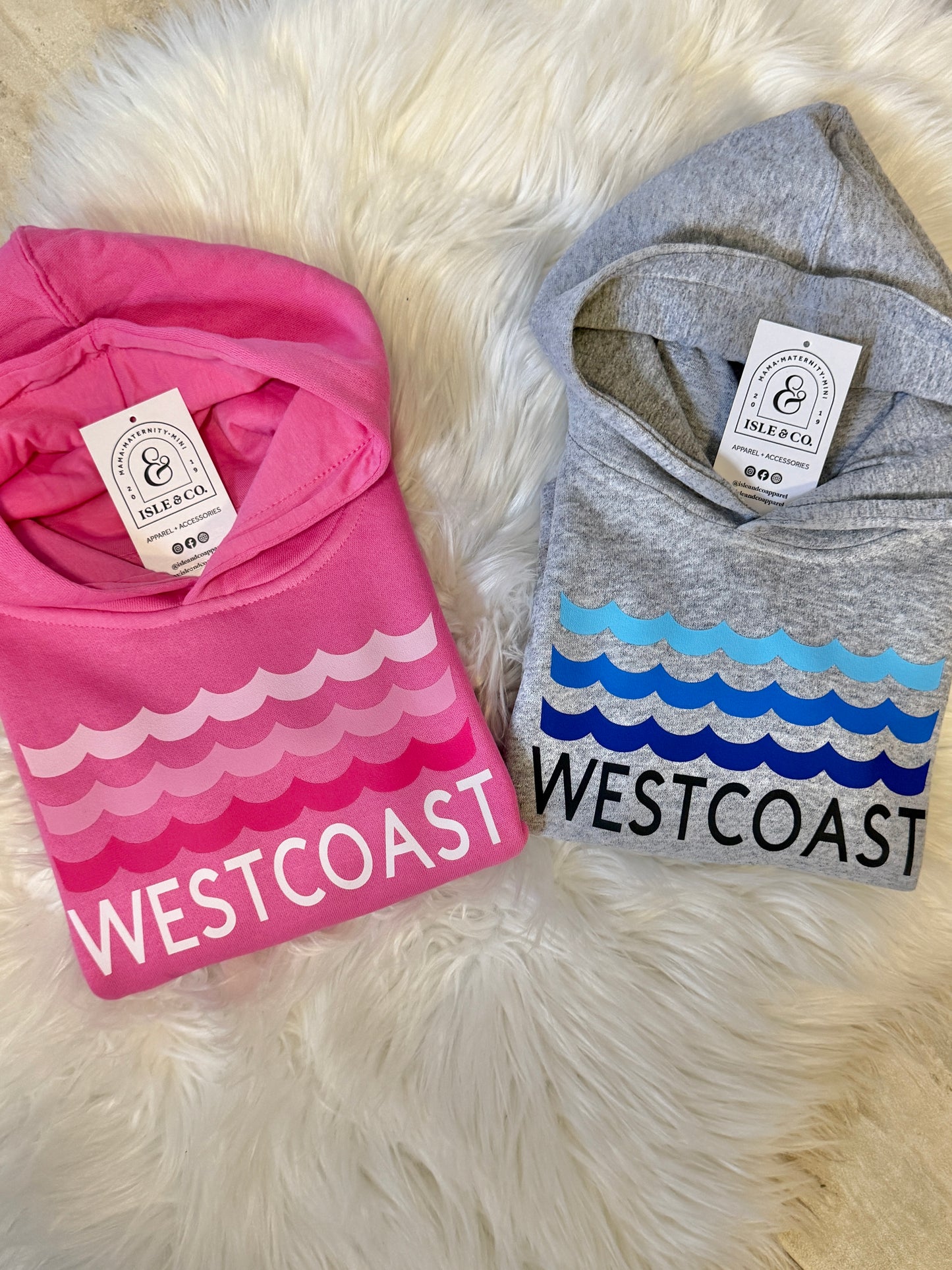 "Westcoast Waves" PINK Toddler Pullover Hoodie
