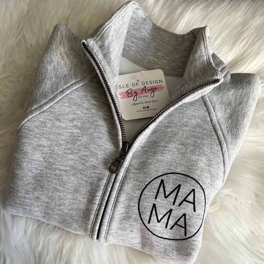 Ladies 1/2 Zip Pullover LIGHT GREY (Nursing Friendly)