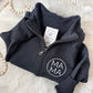 Ladies 1/2 Zip Pullover BLACK (Nursing Friendly)