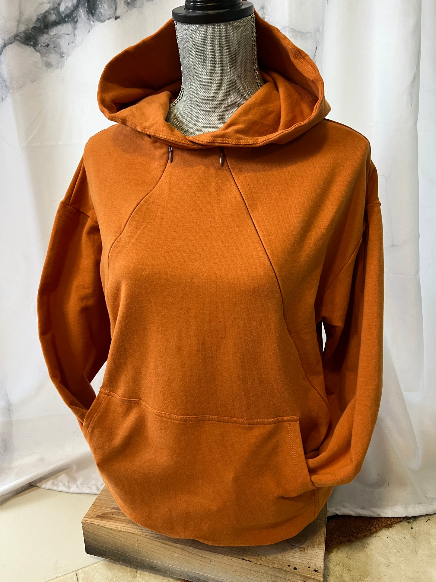 Burnt Orange Maternity-Nursing Hoodie