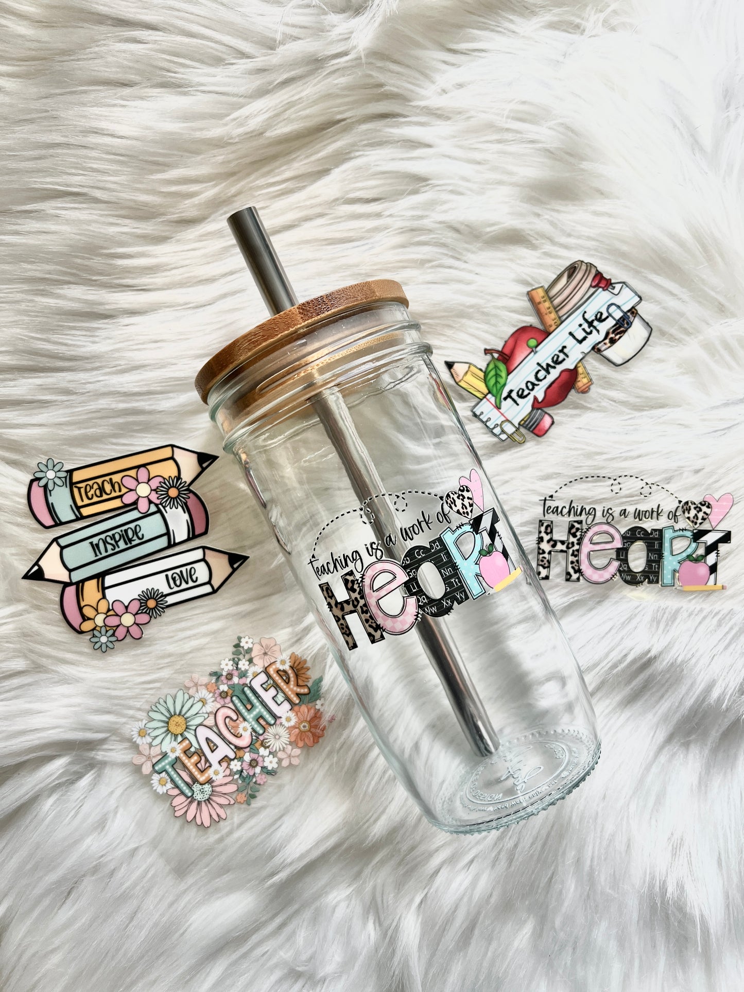 Teacher Decals (+ Glass Cup Option)