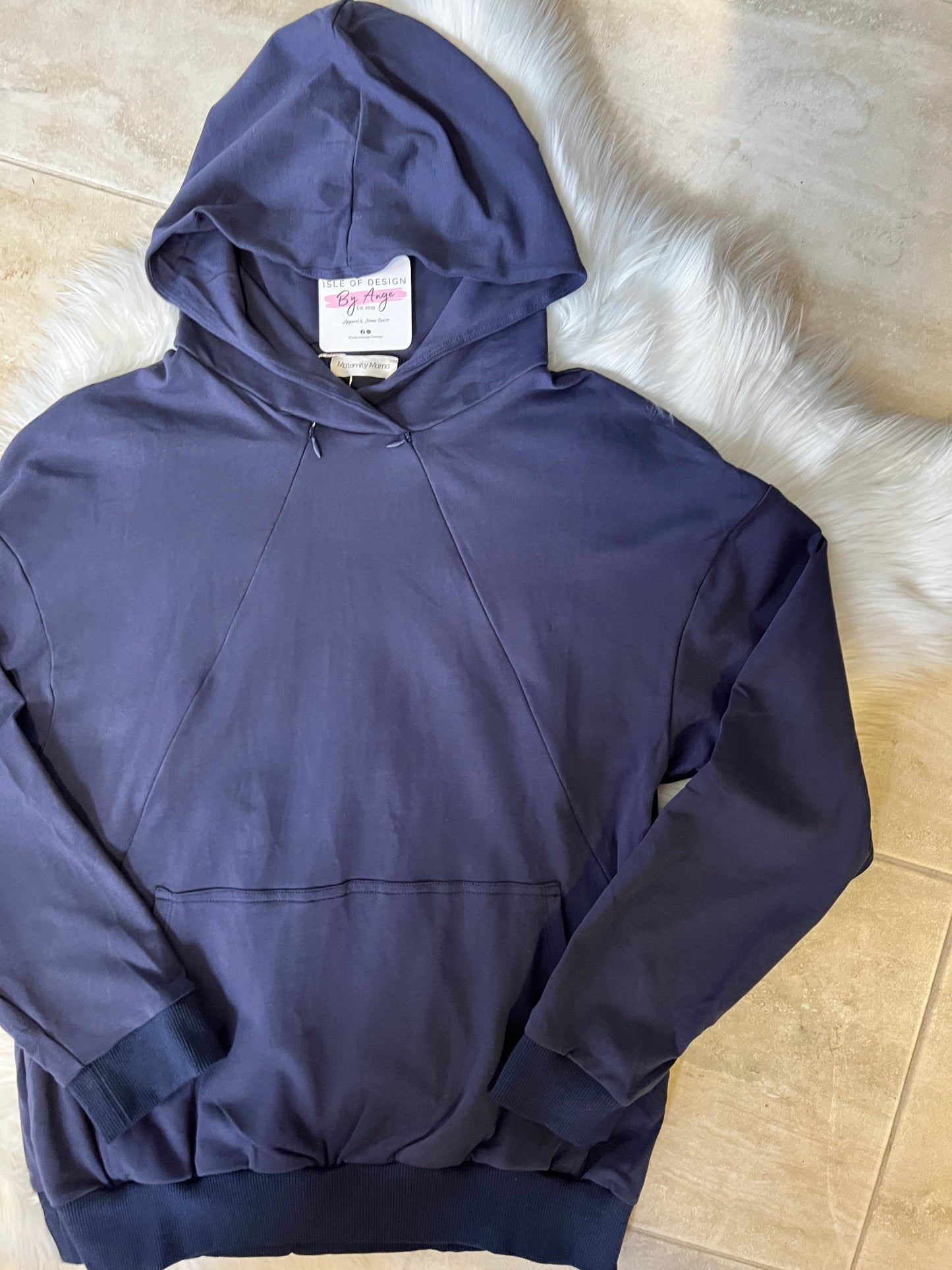 Midnight Navy Maternity-Nursing Hoodie
