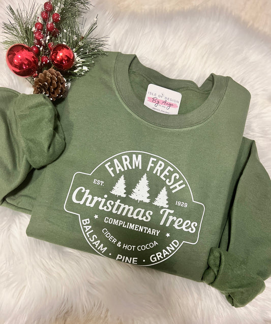 Farm Fresh Christmas Trees Classic Crewneck
