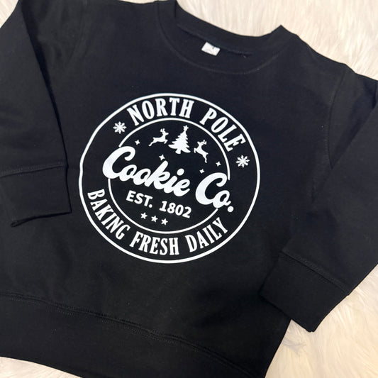 North Pole Cookie Co. Toddler Crewneck (Black)