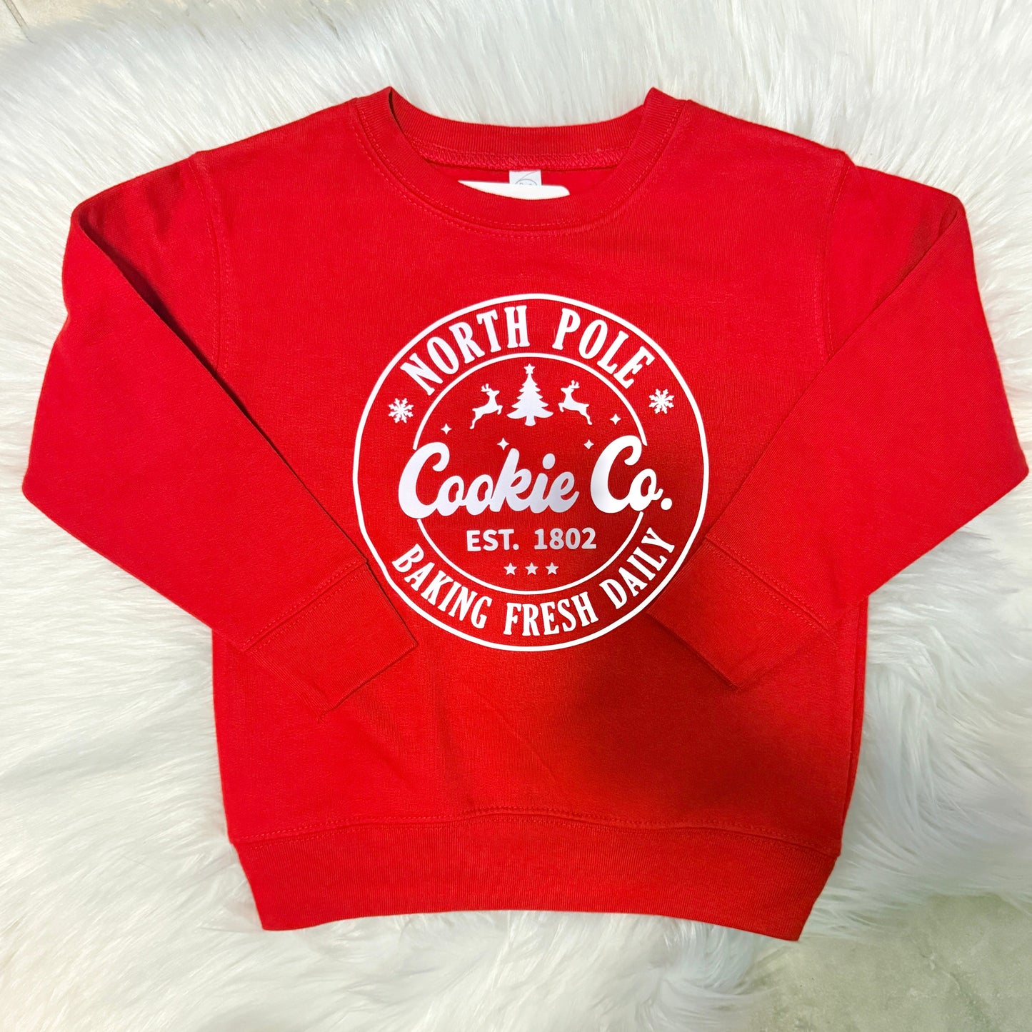 North Pole Cookie Co. Toddler Crewneck (Red)