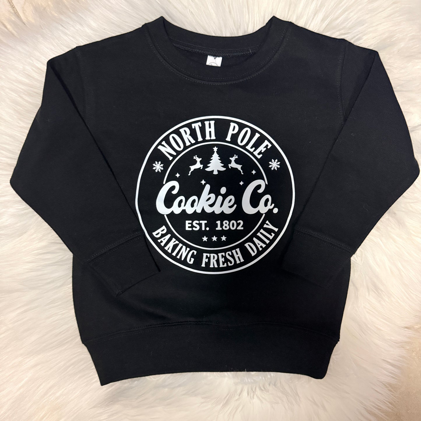 North Pole Cookie Co. Toddler Crewneck (Black)