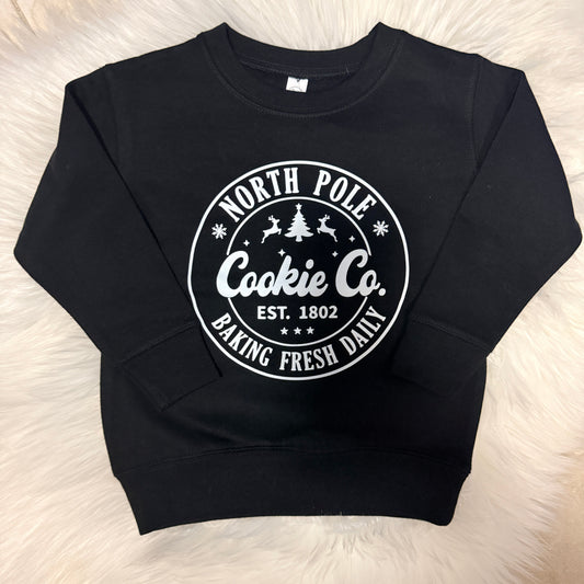North Pole Cookie Co. Toddler Crewneck (Black)