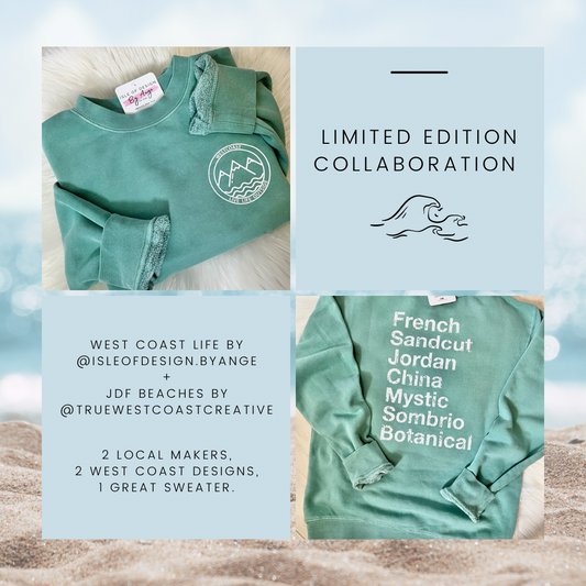 LIMITED EDITION: “West Coast Beaches” Vintage Wash Crewneck