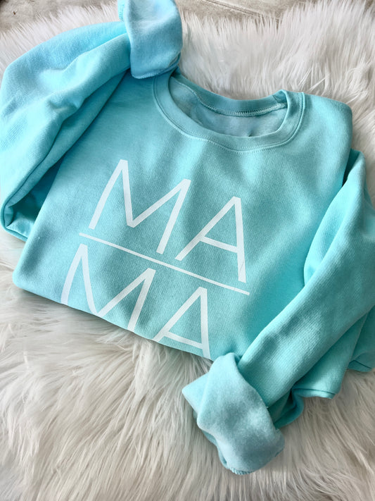 Luxe MAMA Crewneck - Blue Lagoon