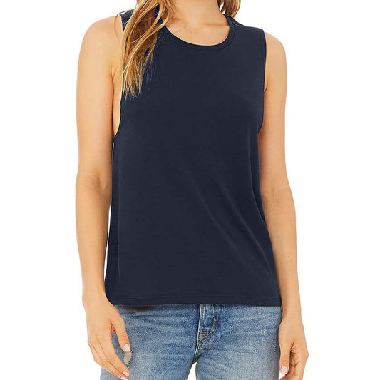 BLANKS SALE: Navy (2XL ONLY) Women's Flowy Muscle Tank
