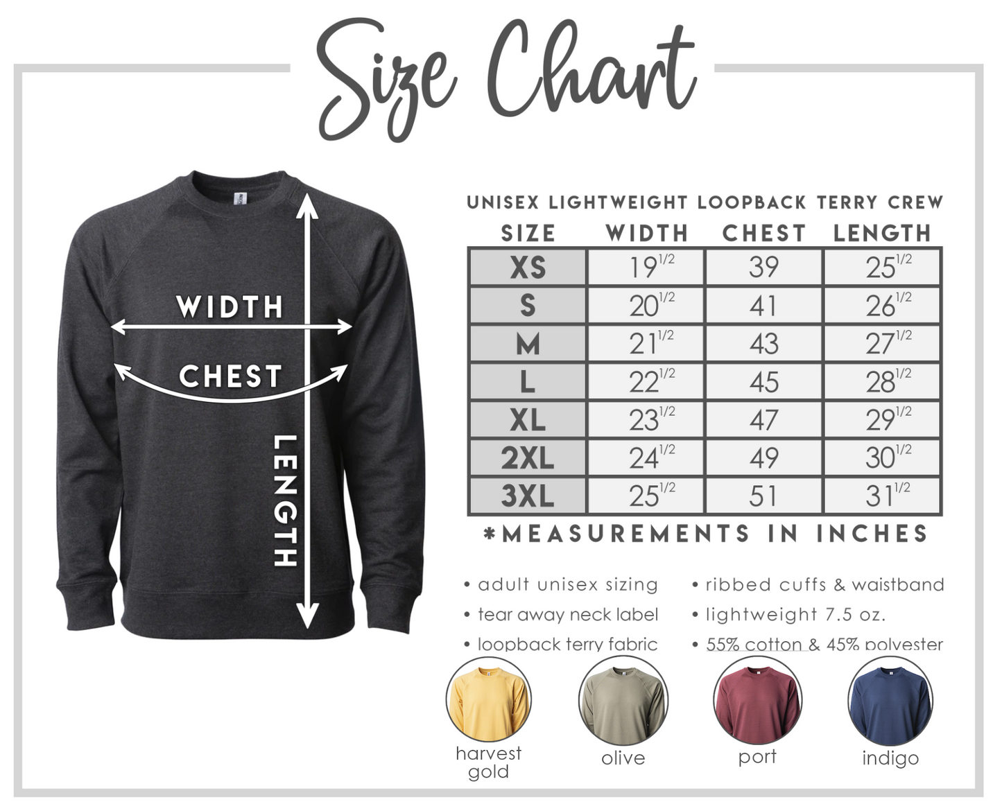 BLANKS SALE: Navy (L ONLY)  Lightweight Crewneck