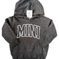 Gray leopard print hoodie with 'MINI' text on a white background